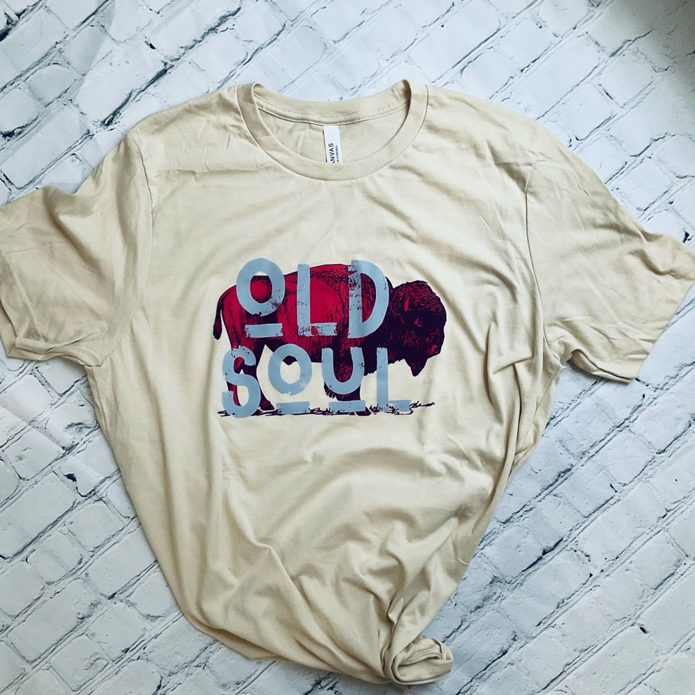 Old Soul Bison Buffalo Western Vintage Tee